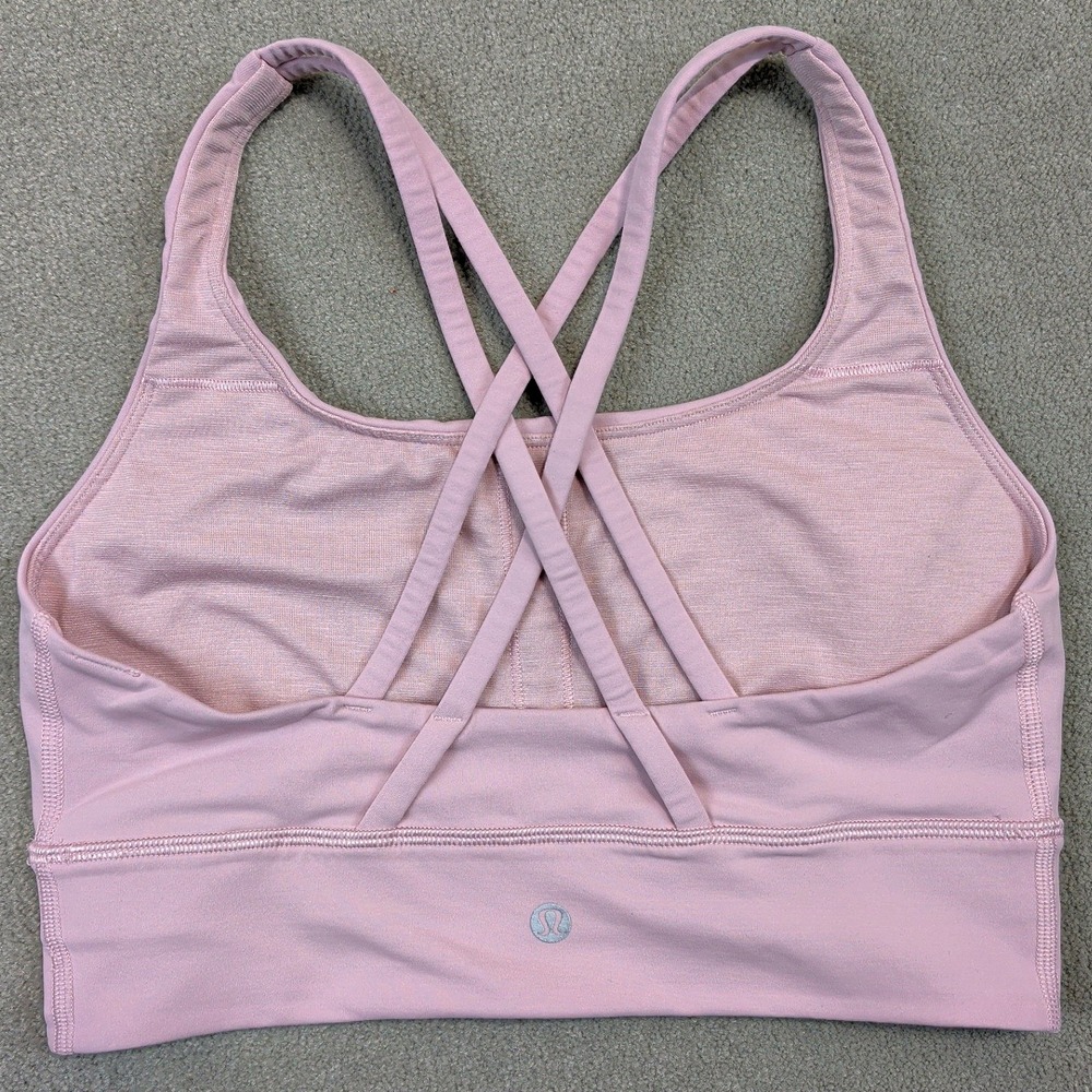 Lululemon Energy Bra Longline Women 6 Pink Strappy Back Luxtreme Yoga Sports Bra